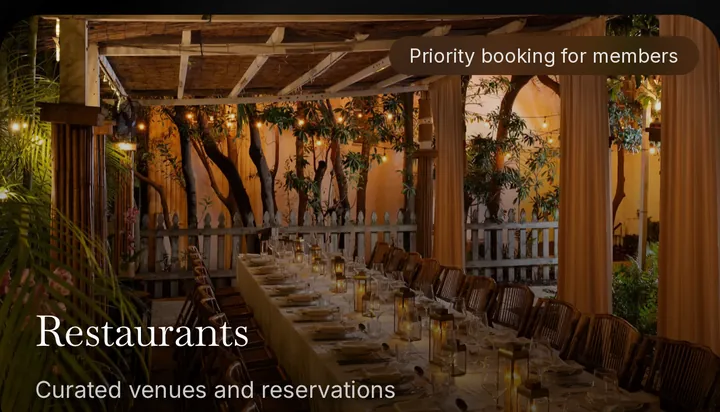 Restaurants in the app