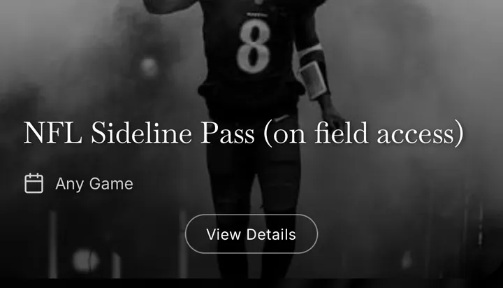 NFL sideline pass in the app