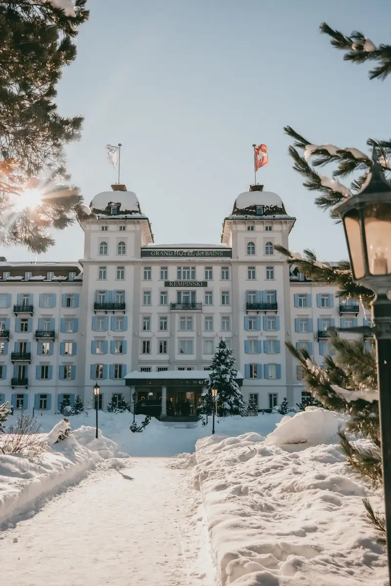 Kempinski St Moritz in snow