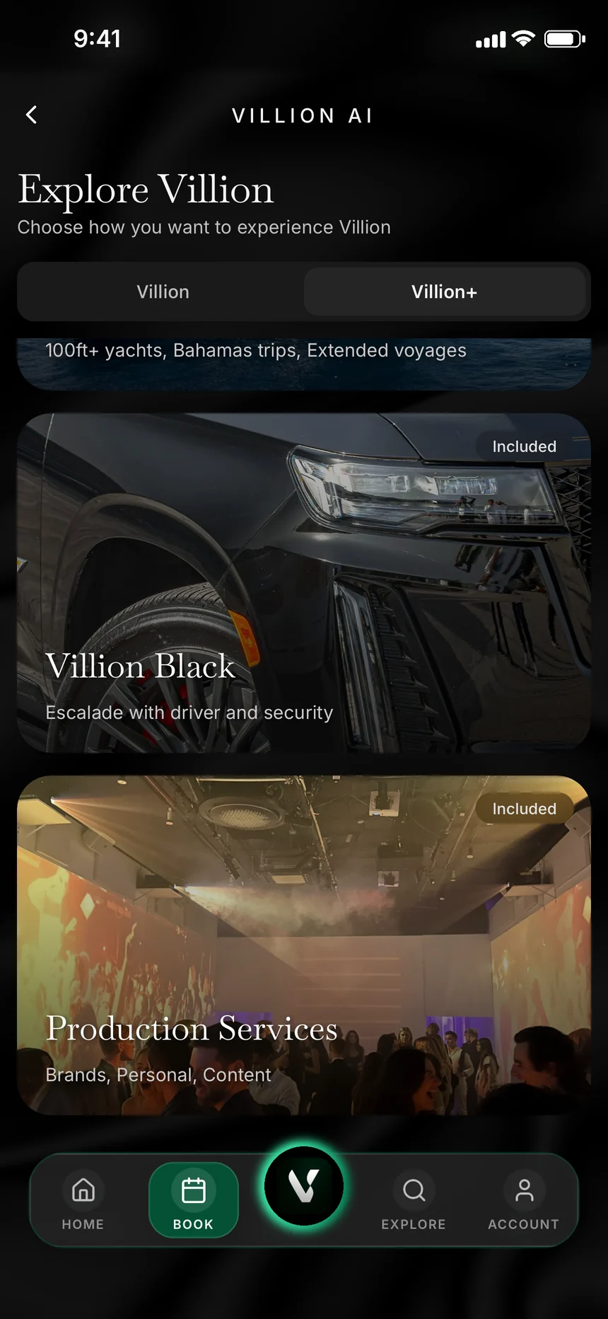 Villion Black in the app
